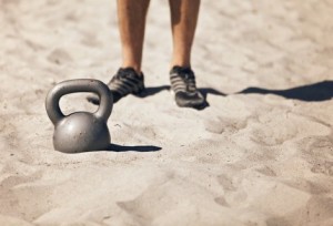 Crossfit Kettlebell in the sand
