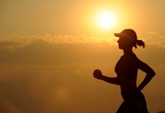 Girl running in the morning