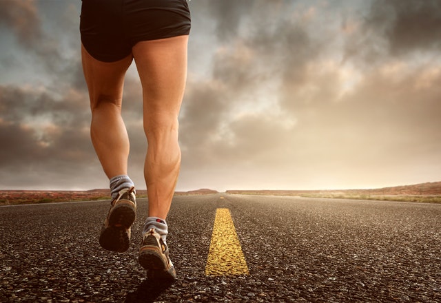 Man running in the road